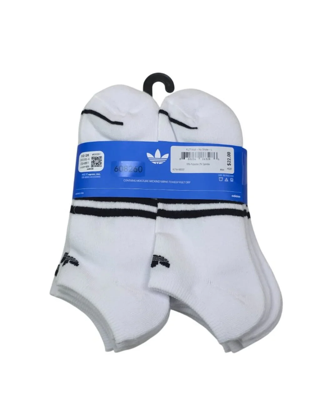 Adidas No Show Cushioned Socks 6-Pack Large Mens Moisture Wicking Shoe Size 8-12